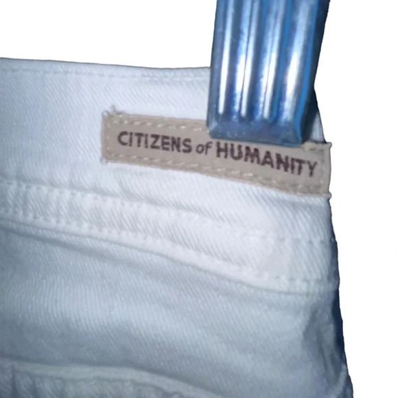 Citizens of Humanity C of H Dani Cropped Straight Leg Cuffed Jeans Size 28 White - Picture 8 of 11